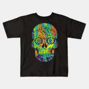 halloween Floral skull Kids T-Shirt